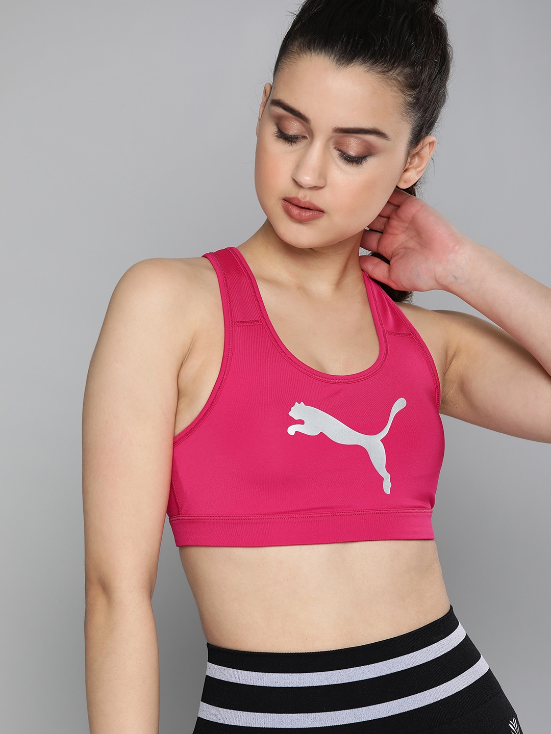 

Puma Pink Printed Non-Wired Lightly Padded Dry Cell 4Keeps Sports Bra