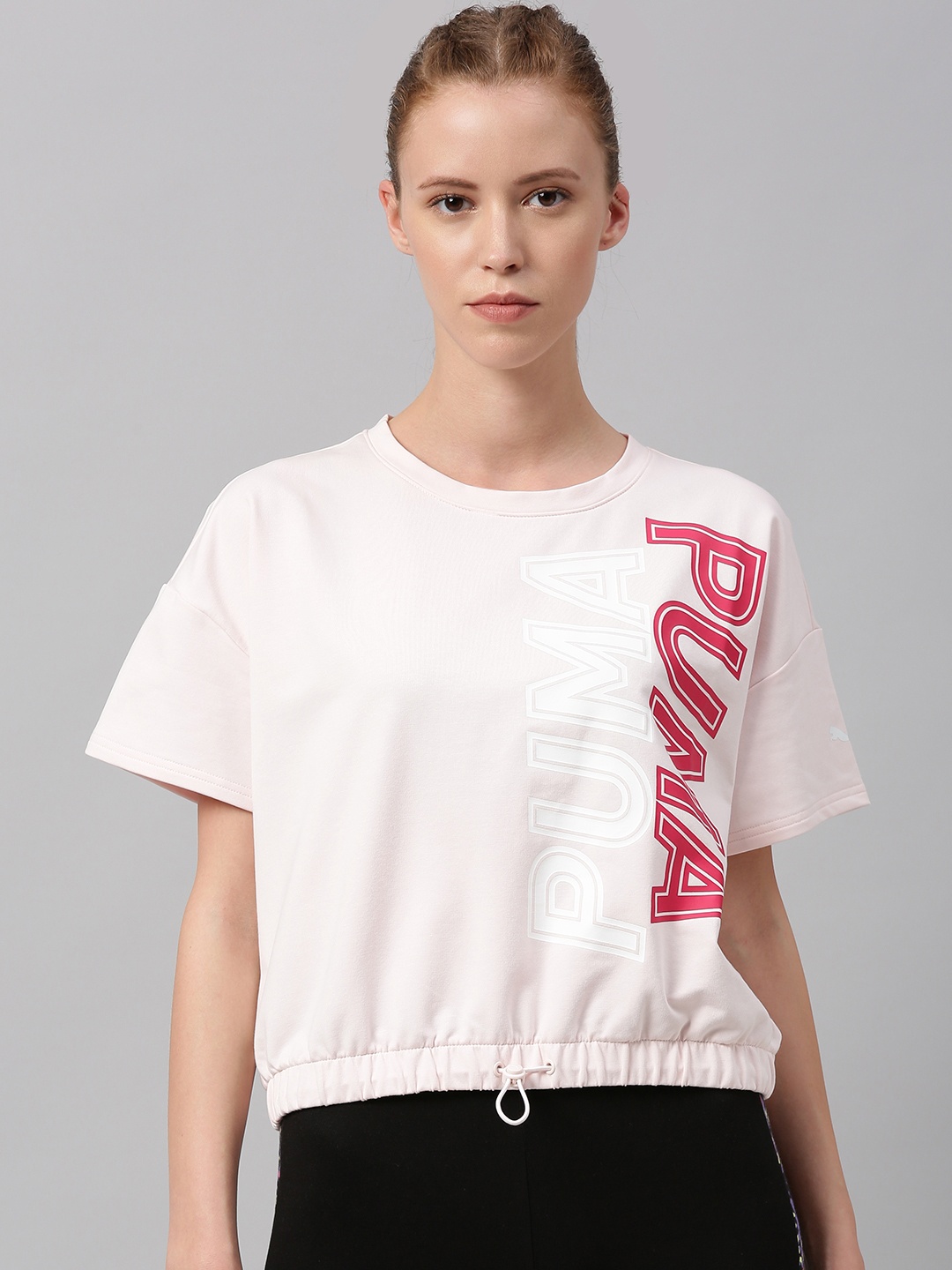 

Puma Women Pink Logo Printed Modern Sports Sweatshirt