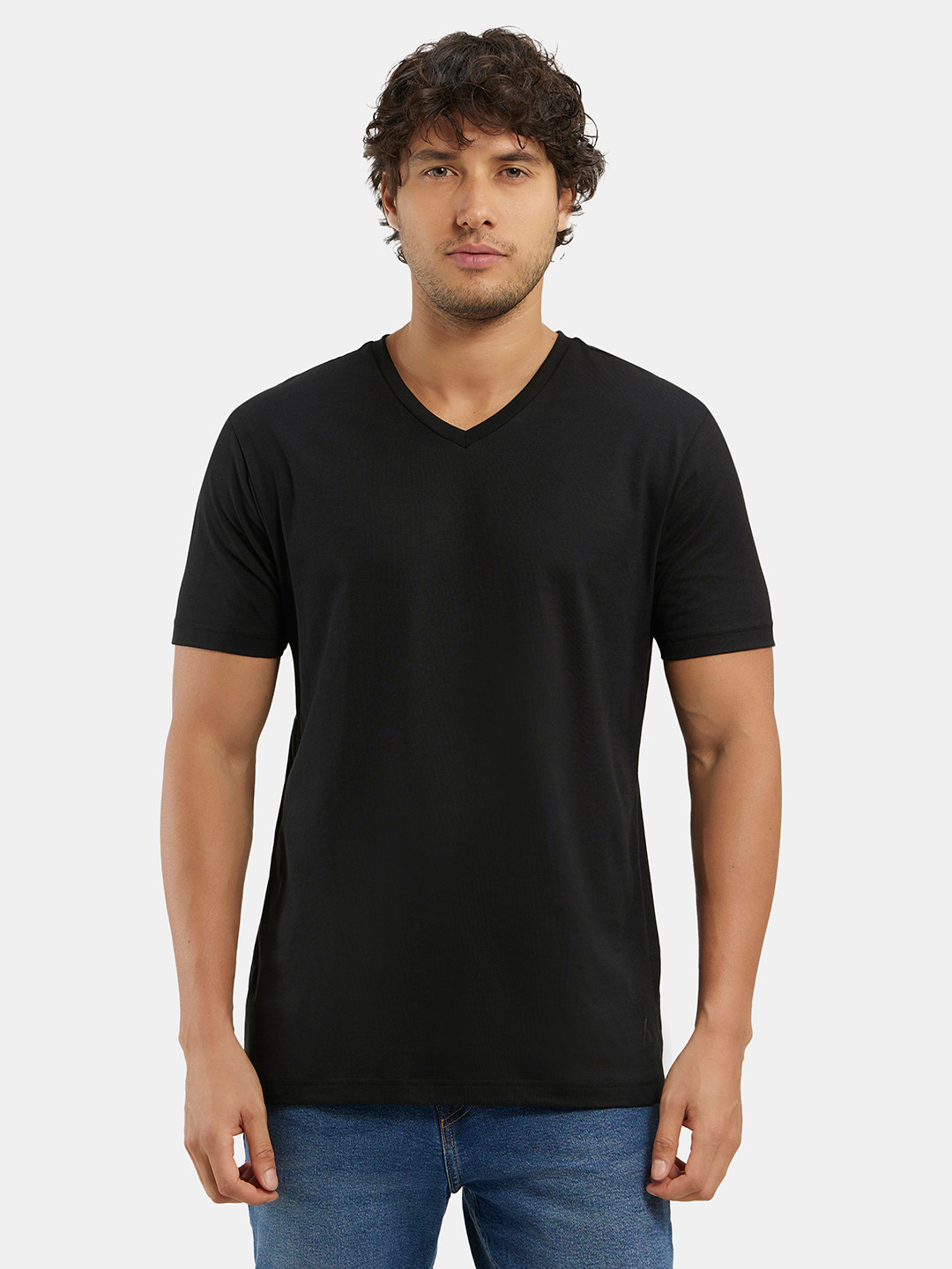 

Jockey Men Black Solid V-Neck Lounge T-shirt