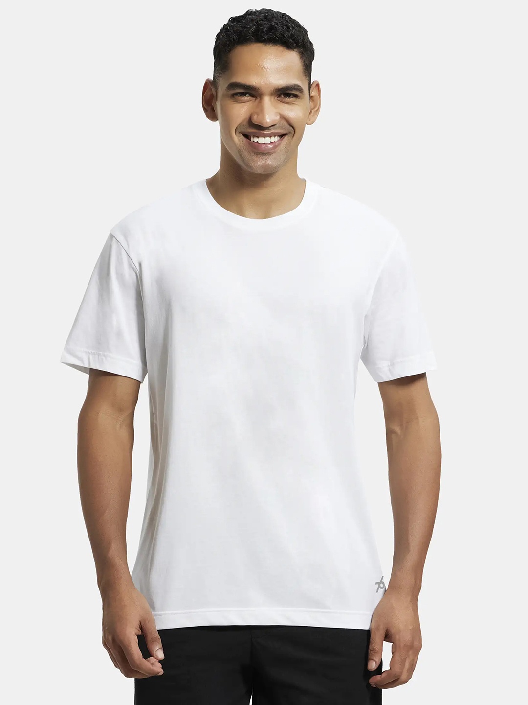 

Jockey Combed Cotton Rich Round Neck Half Sleeve Tshirt-2714, White