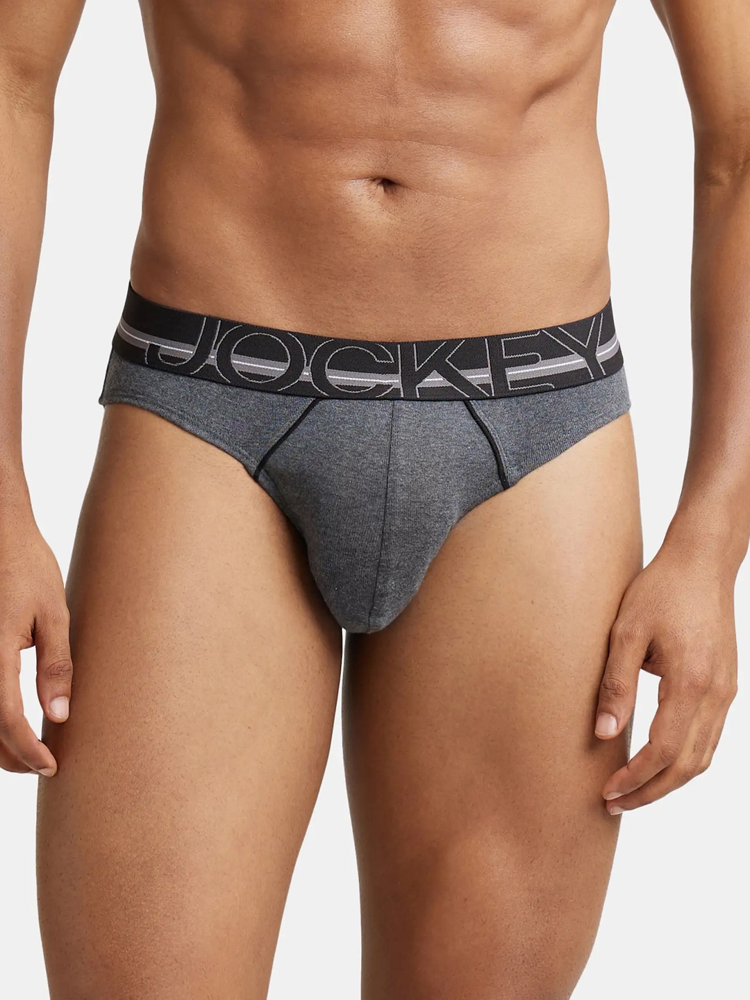 

Jockey Men Grey Solid Modern Briefs US17-0105