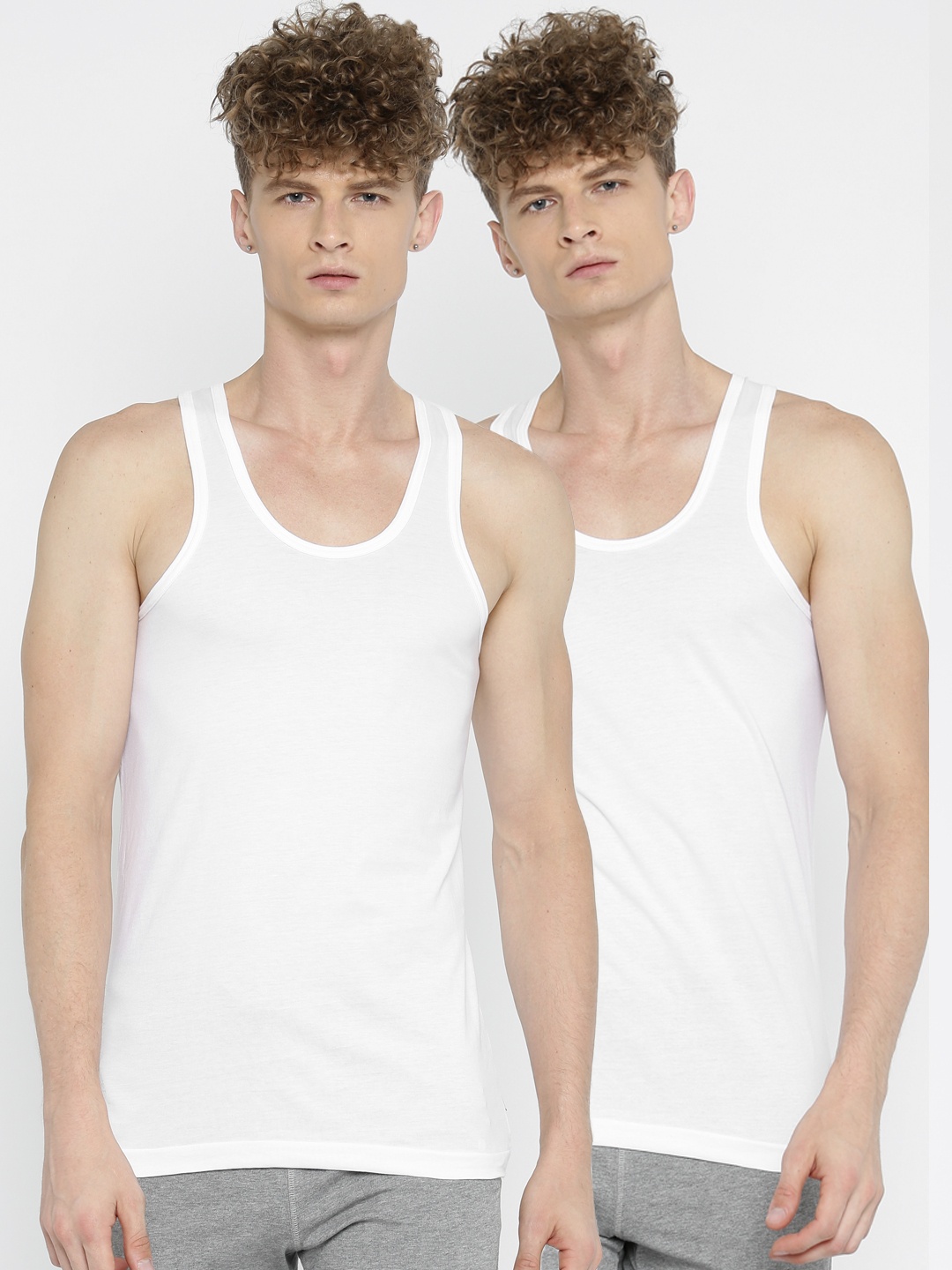 

Jockey Men Pack of 2 Innerwear Vests 8820-0205, White