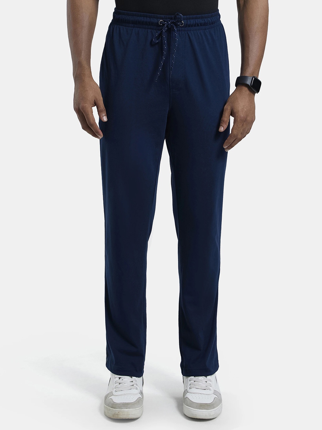 

Jockey Combed Cotton Rich Trackpant with Side Pockets-9500, Navy blue
