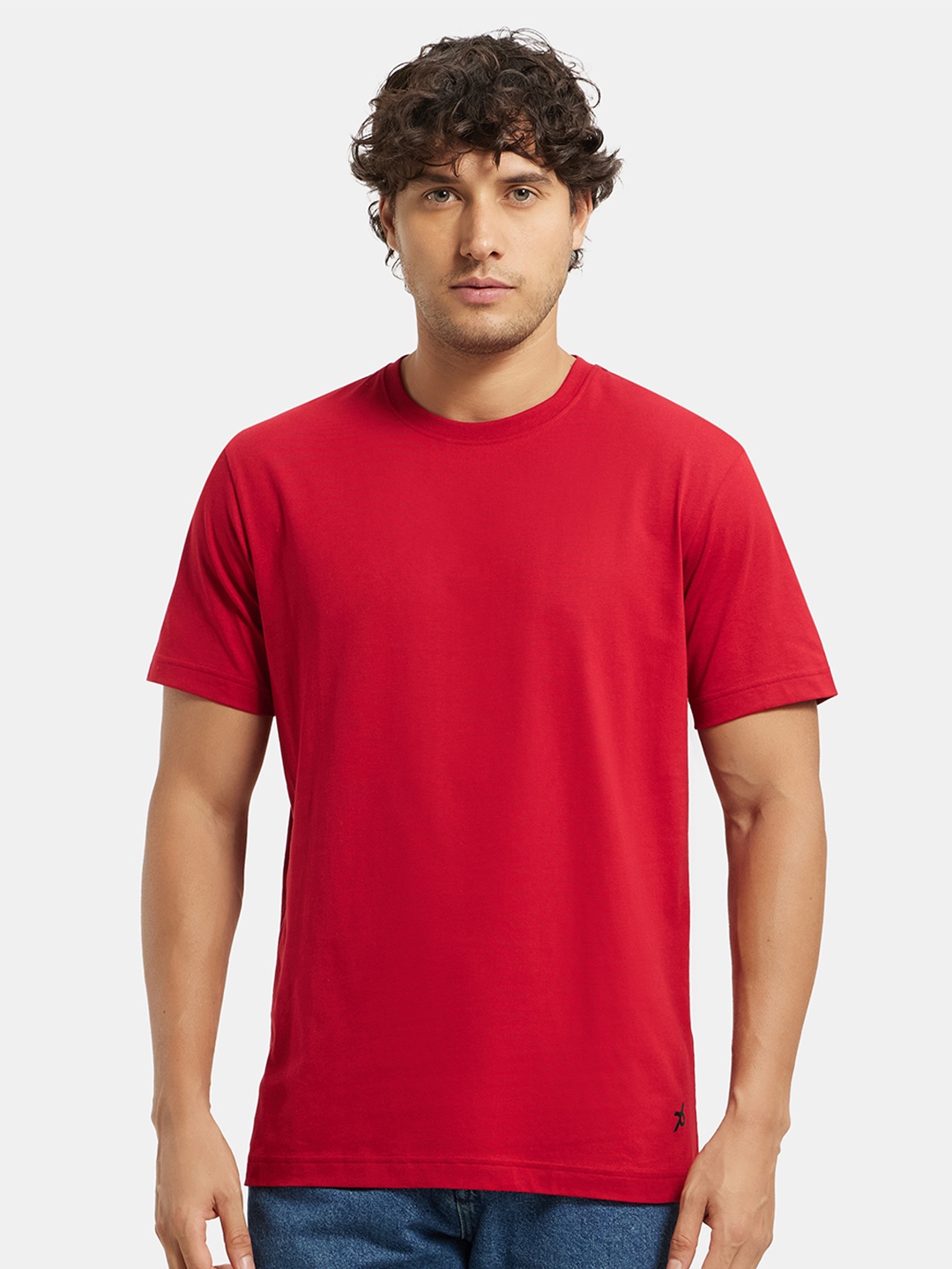 

Jockey Combed Cotton Rich Round Neck Half Sleeve Tshirt-2714, Red