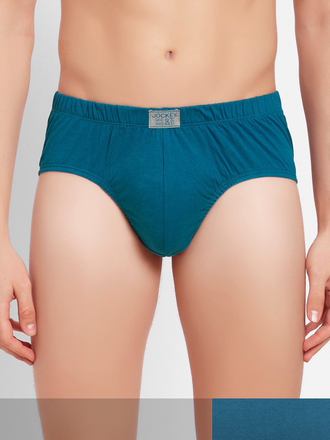 

Jockey Men Pack of 2 Teal Blue Solid Briefs 8035-0205