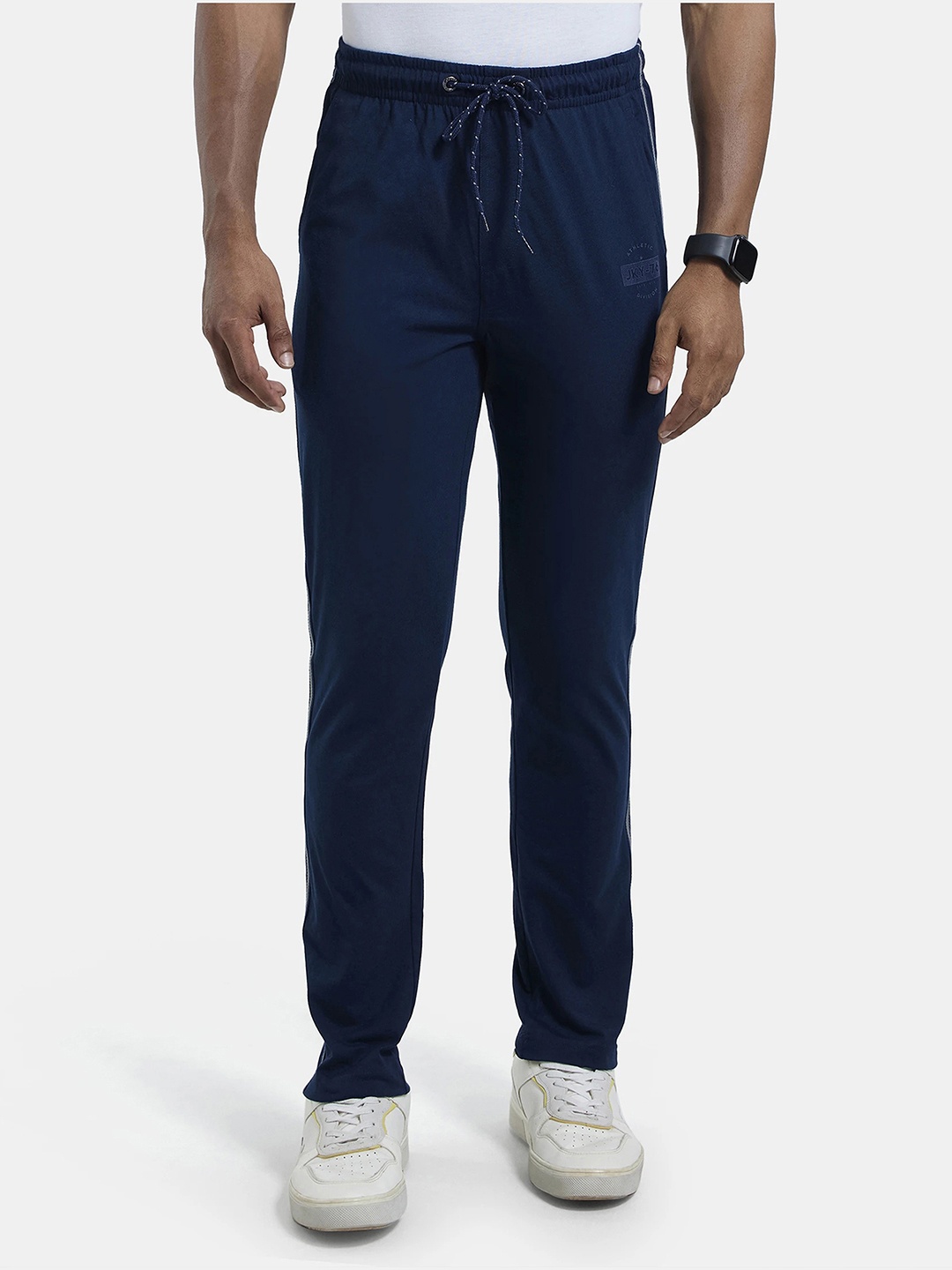 

Jockey Combed Cotton Rich Slim Fit Trackpant with Side and Back Pockets-9501, Navy blue