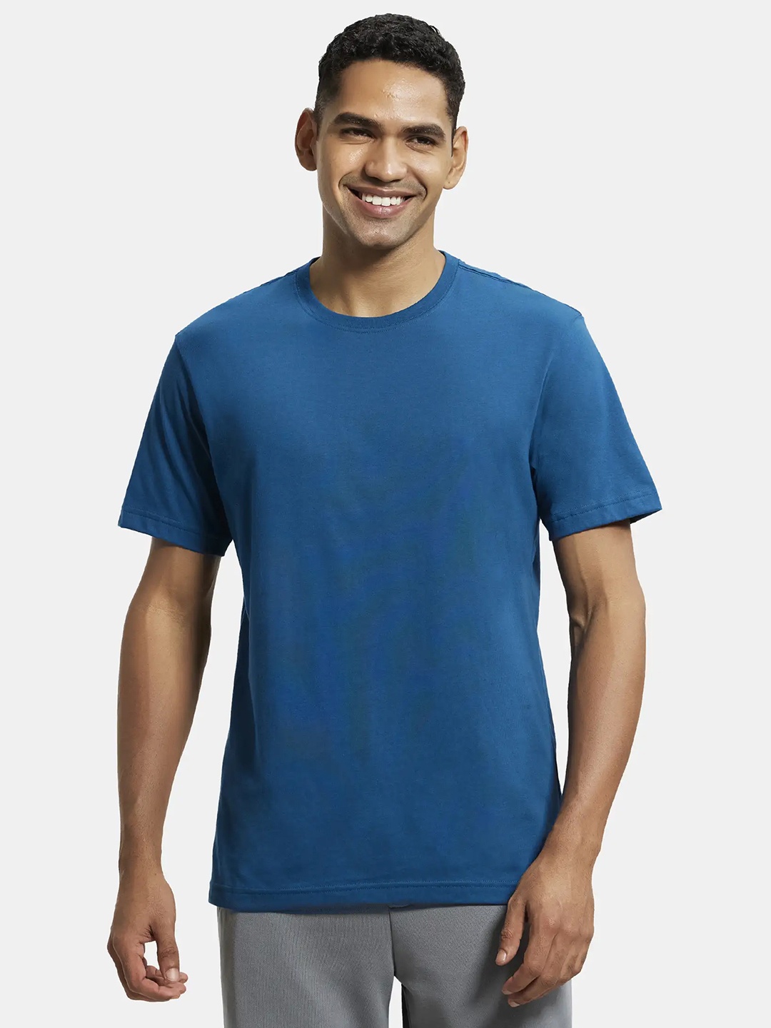 

Jockey Combed Cotton Rich Round Neck Half Sleeve Tshirt-2714, Teal