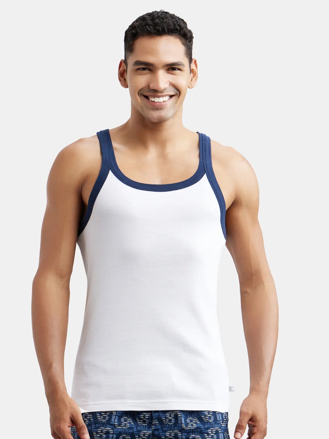 

Jockey Combed Cotton Rib Square Neck Gym Vest-US27, White