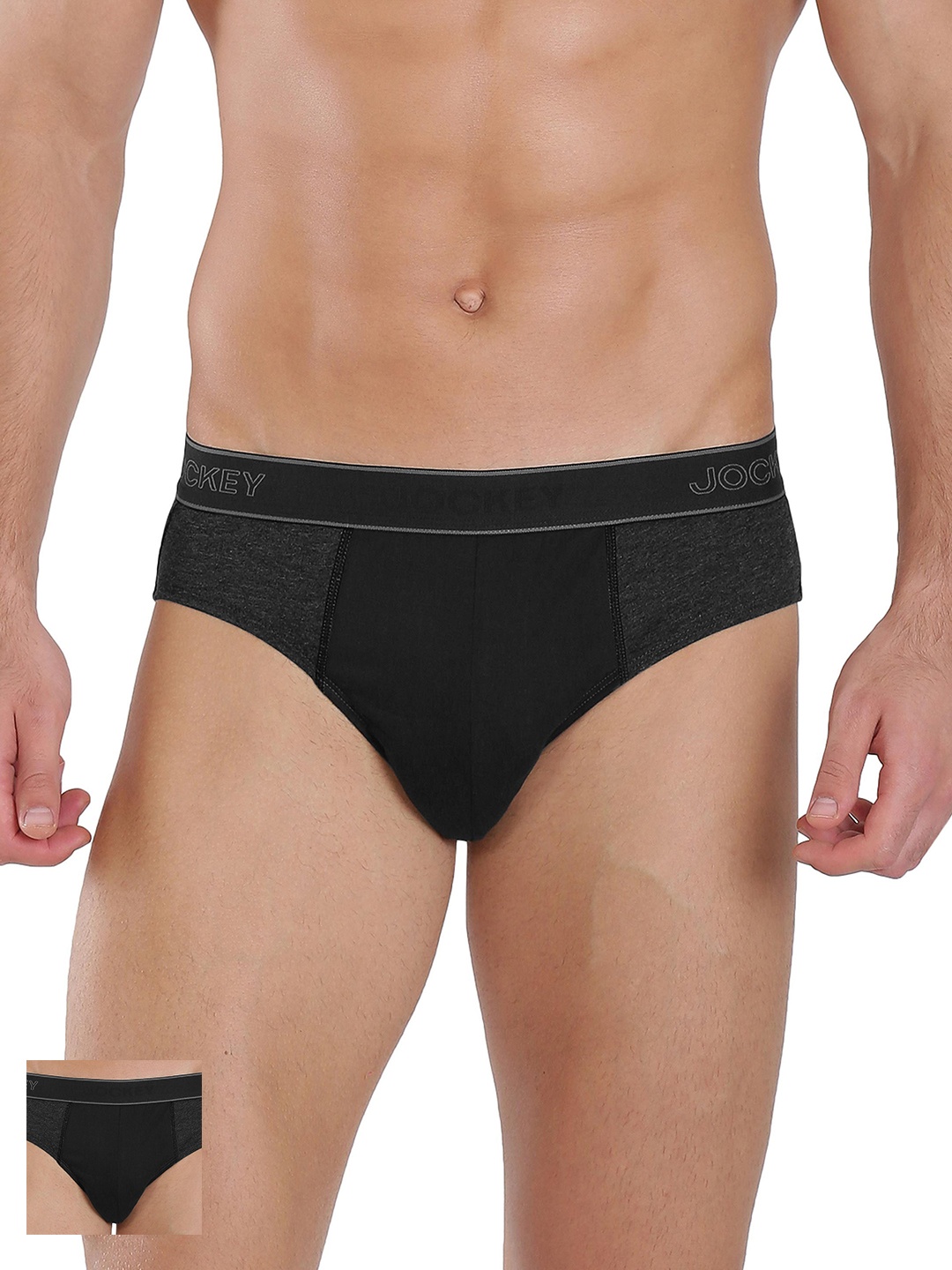 

Jockey Men Pack of 2 Black Solid Briefs 1011-0205