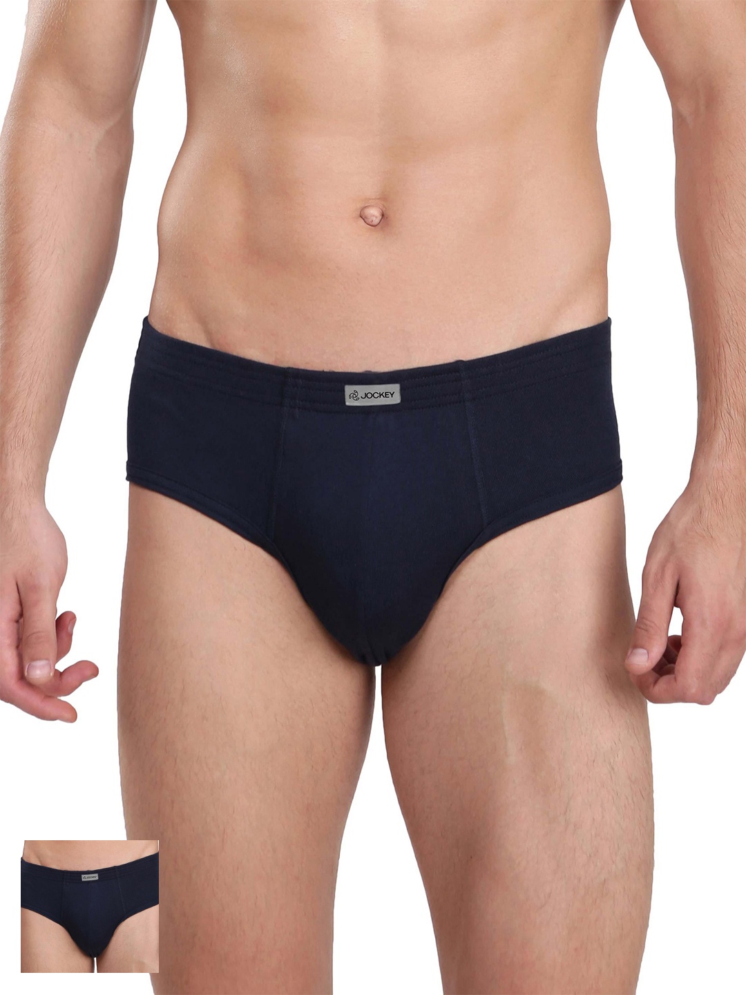 

Jockey Men Pack of 2 Navy Blue Solid Contour Briefs 1009-0205