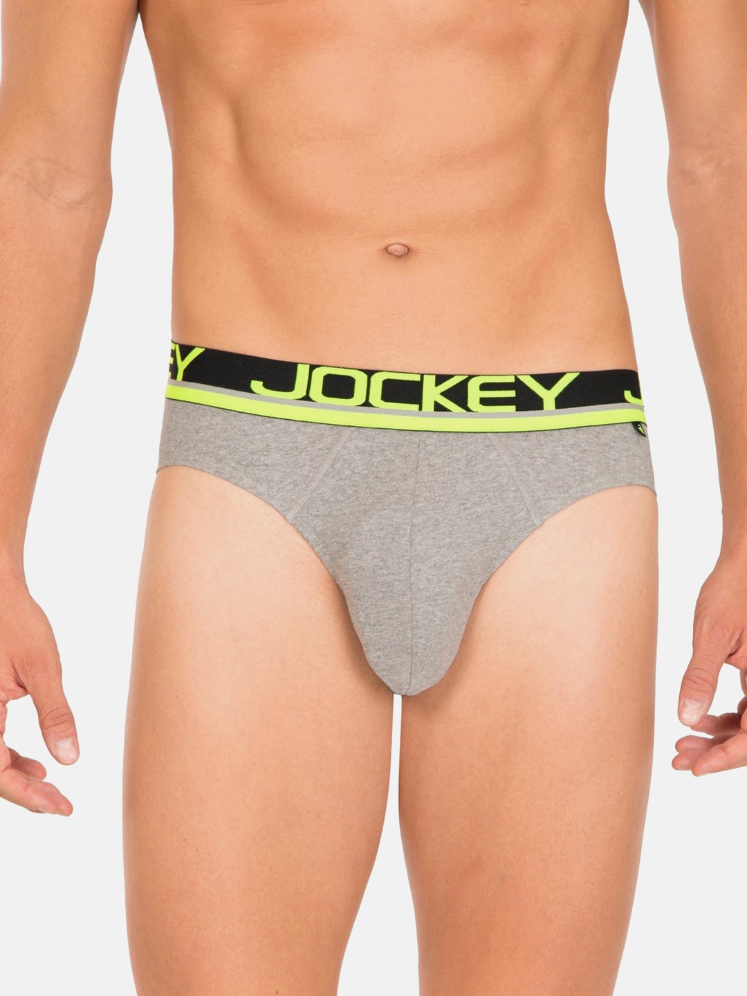 

Jockey Men Grey Melange Solid Briefs FP02-0105