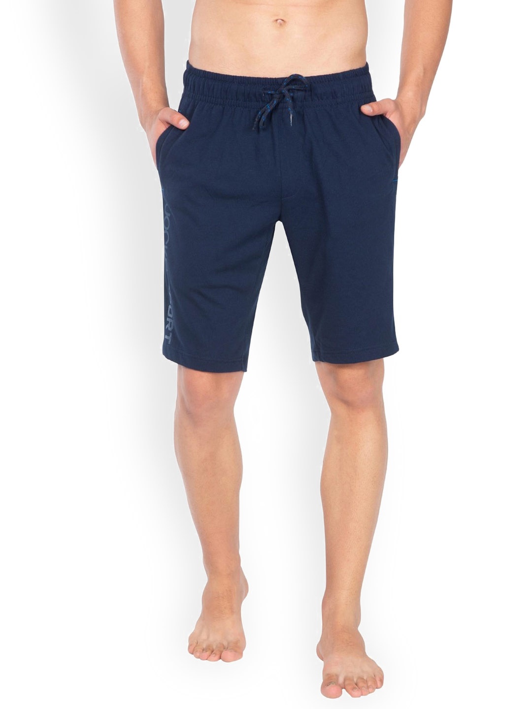 

Jockey Men Navy Blue Solid Straight Fit Lounge Shorts