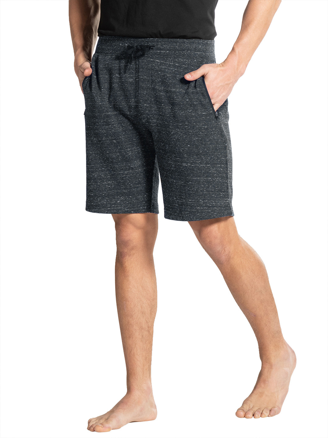 

Jockey Men Charcoal Grey Self Design Lounge Shorts
