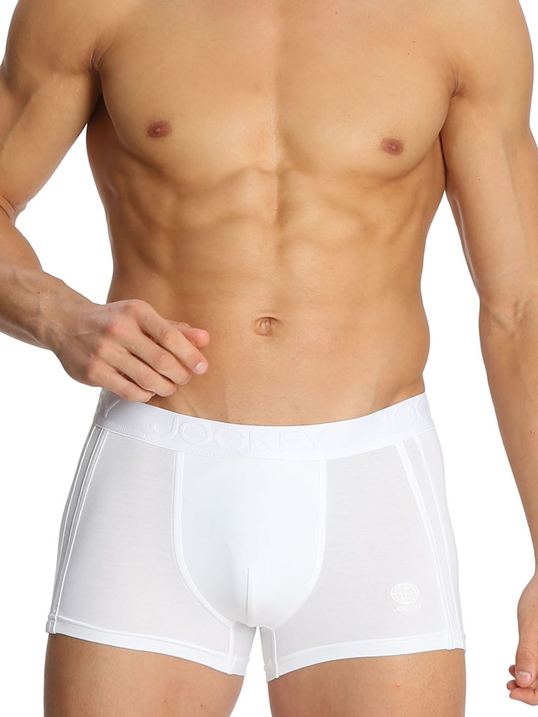 

Jockey Men White Solid Trunks IC25-0105