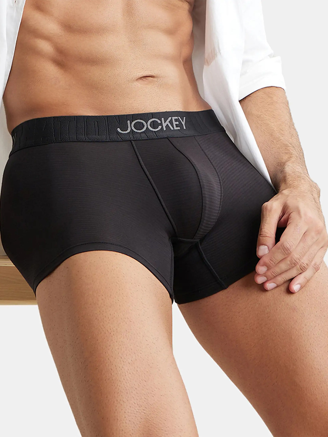 

Jockey Supima Cotton Stretch Solid Trunk with Ultrasoft Waistband-IC32, Black