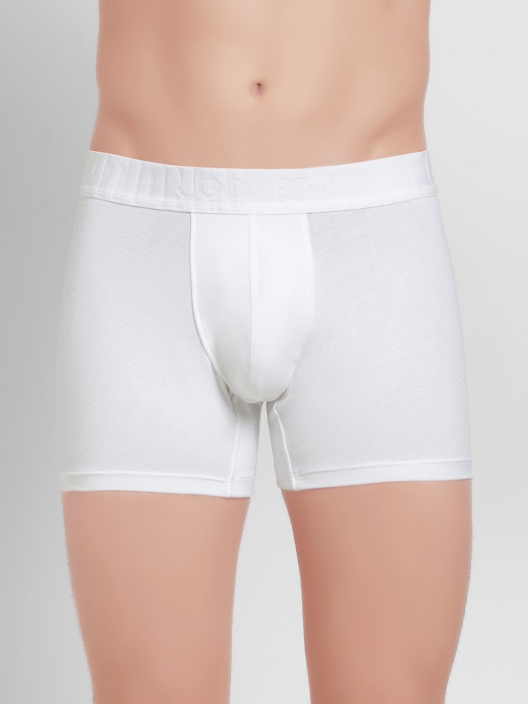 

Jockey International Collection Men White Solid Pima Cotton Trunks IC32