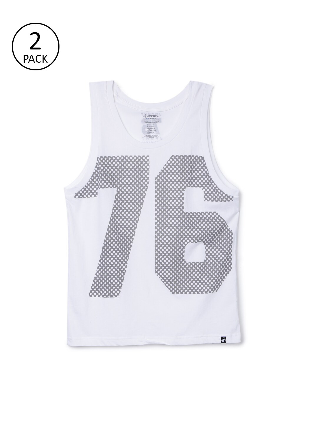 

Jockey Men White Printed Scoop Neck T-shirt