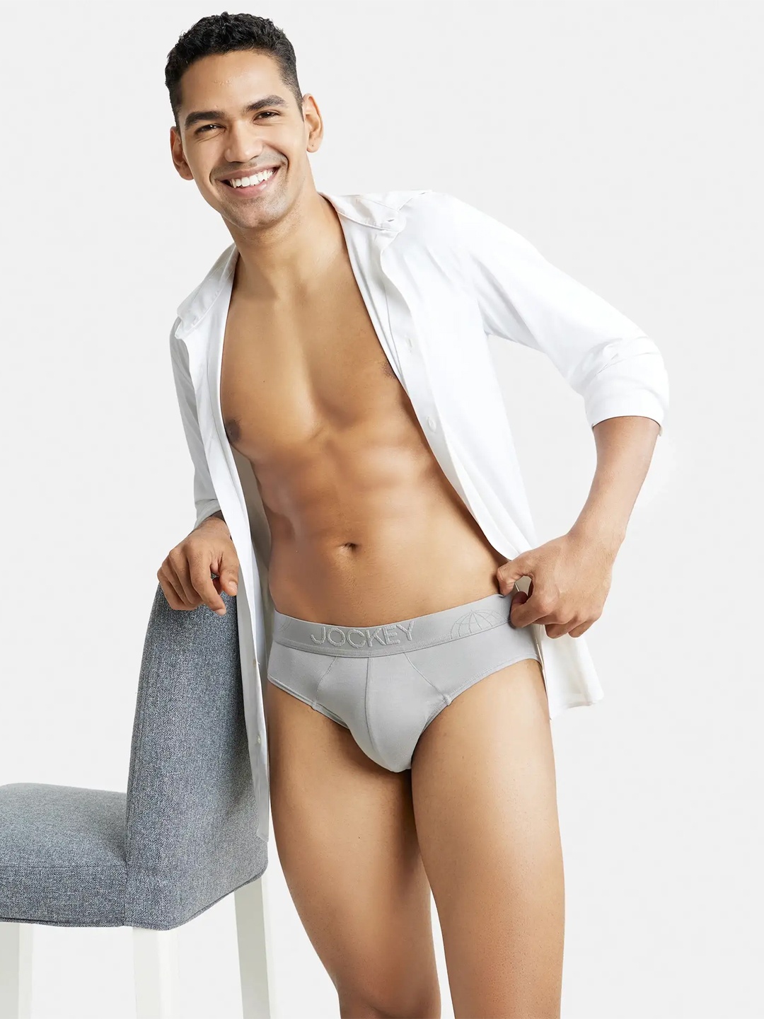 

Jockey Tencel Micro Modal Cotton Stretch Brief with Ultrasoft Waistband-IC24, Grey