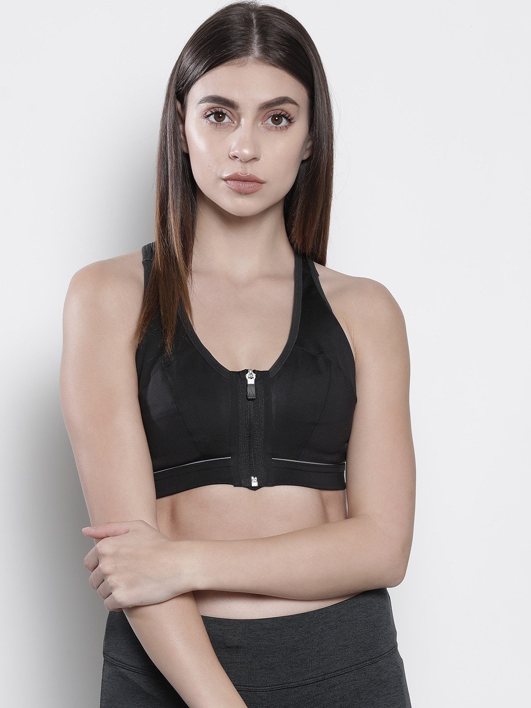 

Marks & Spencer Black Solid Non-Wired Non Padded Post Surgery Sports Bra T331889