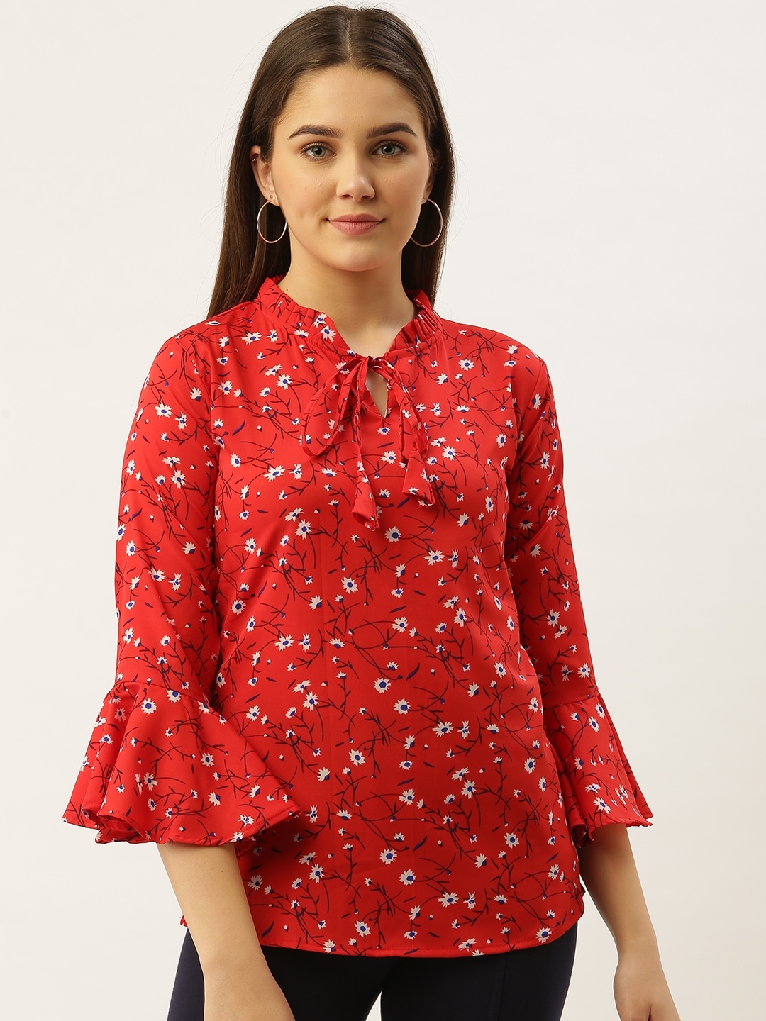 

Darzi Women Red & White Printed Top