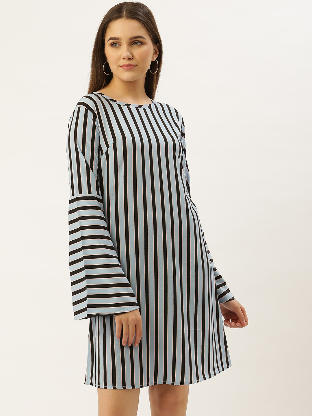 

Darzi Women Blue & Black Striped Shift Dress