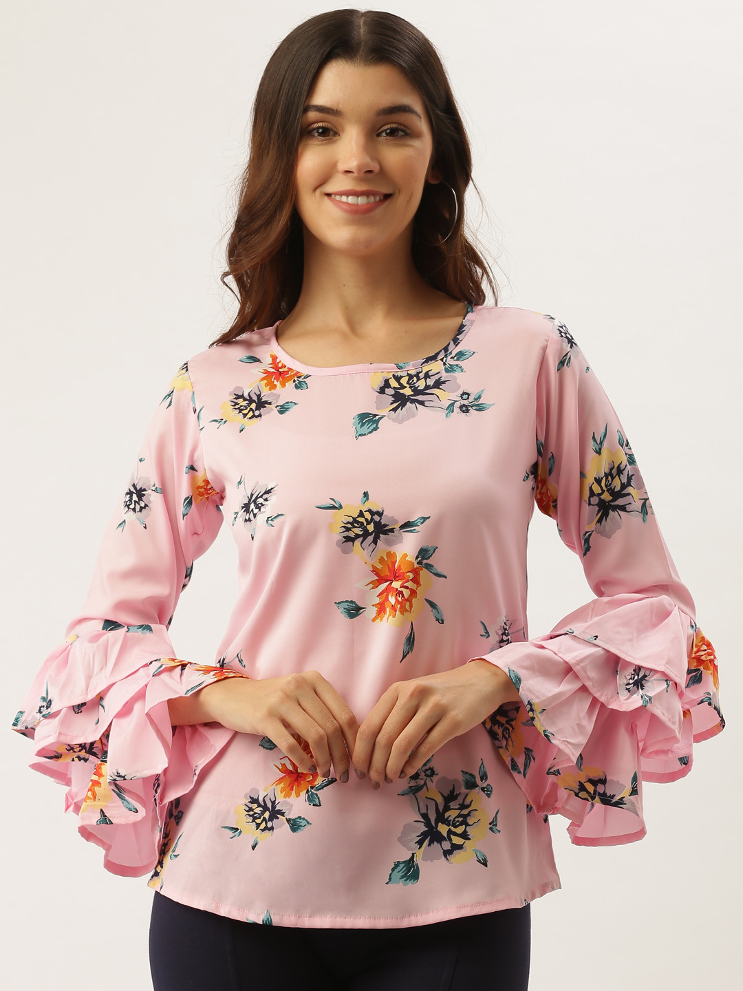 

Darzi Women Pink Floral Print Top