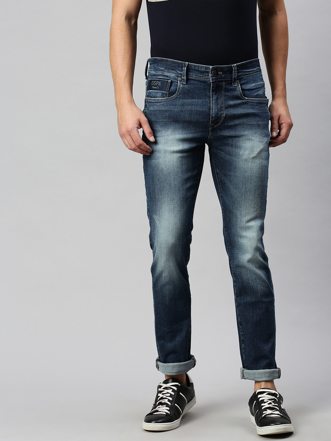 

U.S. Polo Assn. Denim Co. Men Blue Skinny Fit Mid-Rise Clean Look Stretchable Jeans