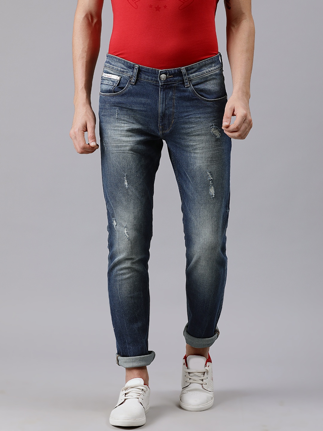 

U.S. Polo Assn. Denim Co. Men Blue Brandon Slim Tapered Distressed Responsible Jeans
