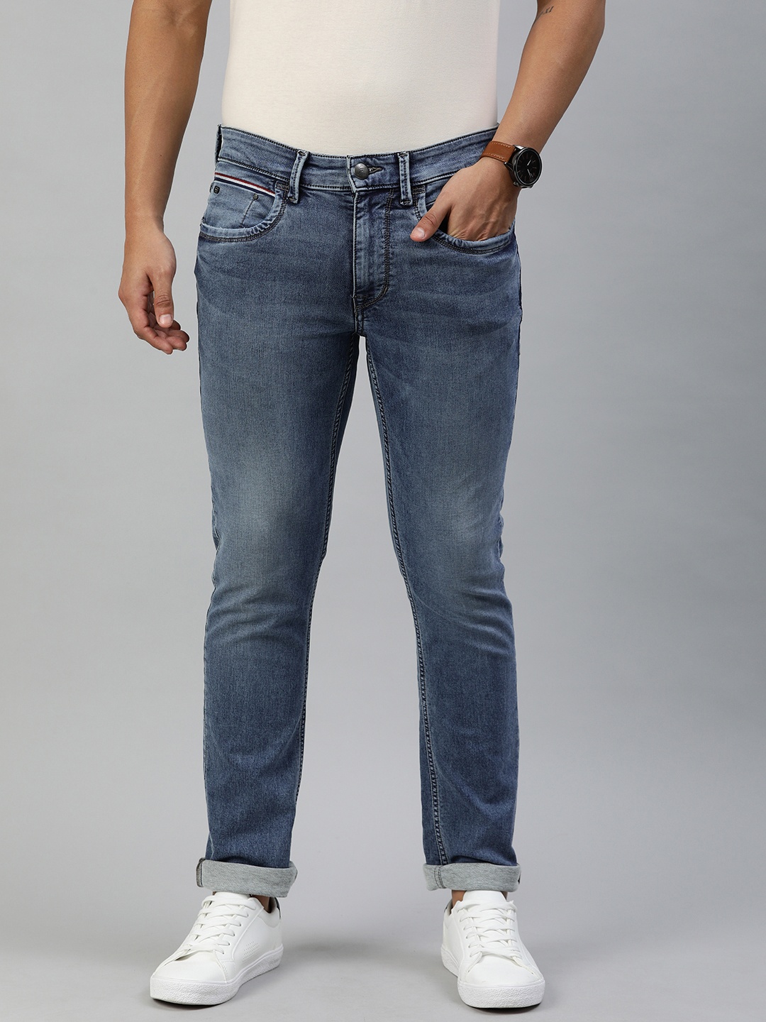 

U.S. Polo Assn. Denim Co. Men Blue Slim Fit Mid-Rise Clean Look Stretchable Jeans