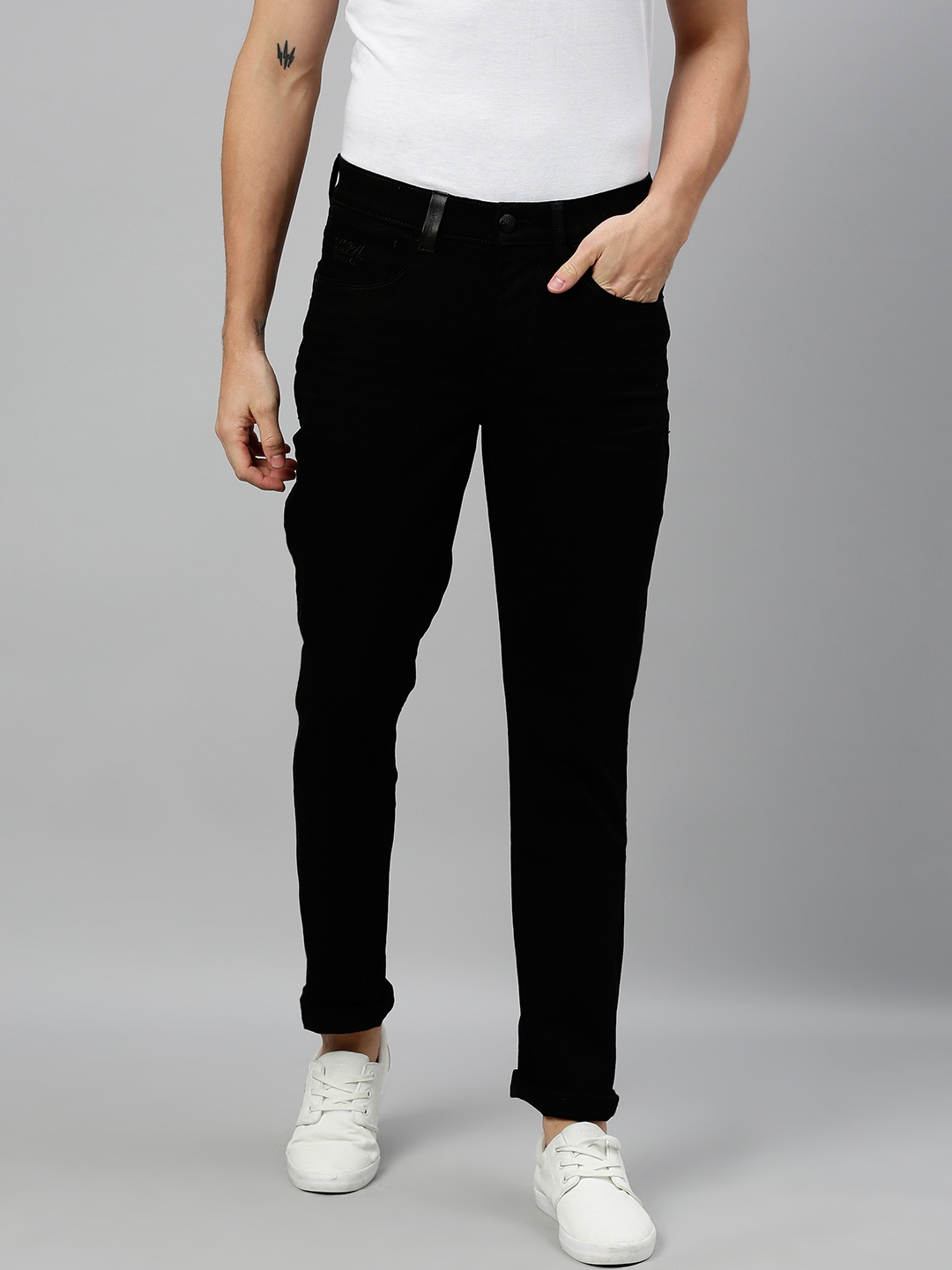 

U.S. Polo Assn. Denim Co. Men Black Slim Fit Mid-Rise Clean Look Stretchable Jeans