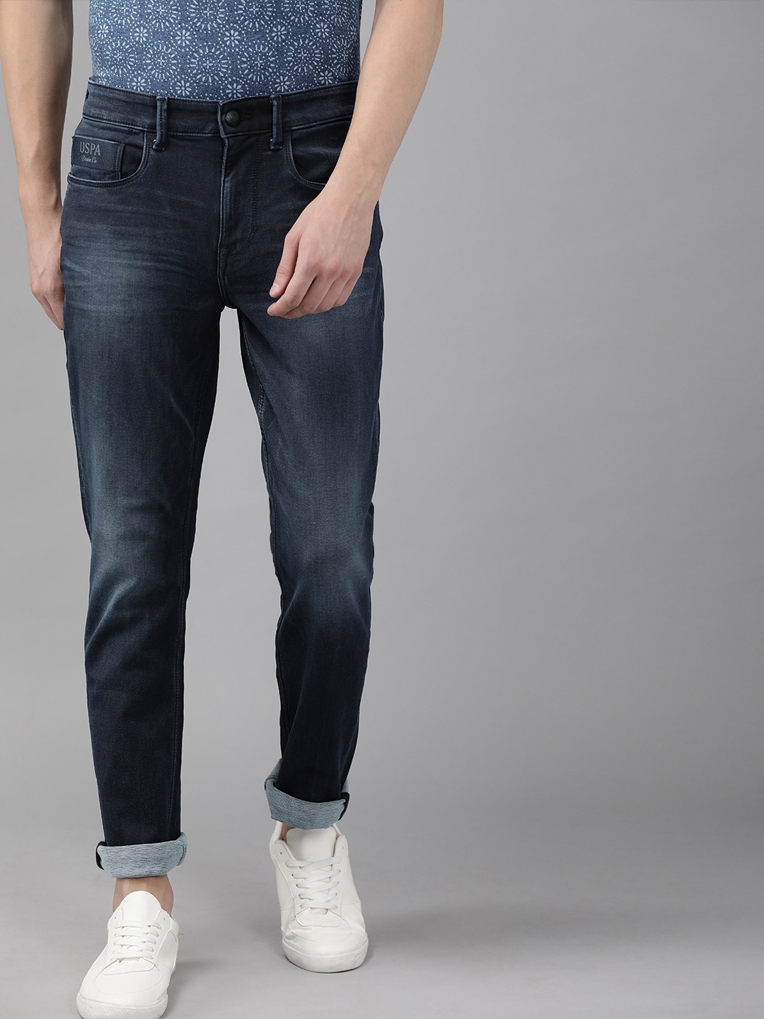 

U.S. Polo Assn. Denim Co. Men Blue Delta Slim Fit Mid-Rise Clean Look Stretchable Jeans