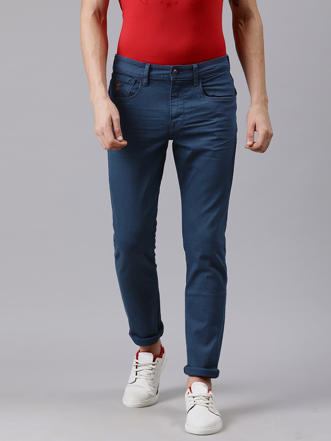

U.S. Polo Assn. Denim Co. Men Blue Brandon Slim Tapered Fit Mid-Rise Stretchable Jeans