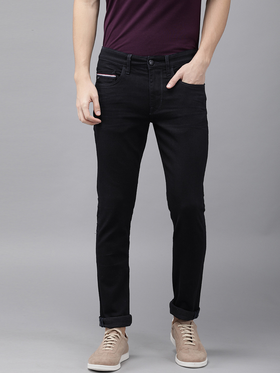 

U.S. Polo Assn. Denim Co. Men Navy Blue Brandon Slim Tapered Fit Stretchable Sustainable Jeans