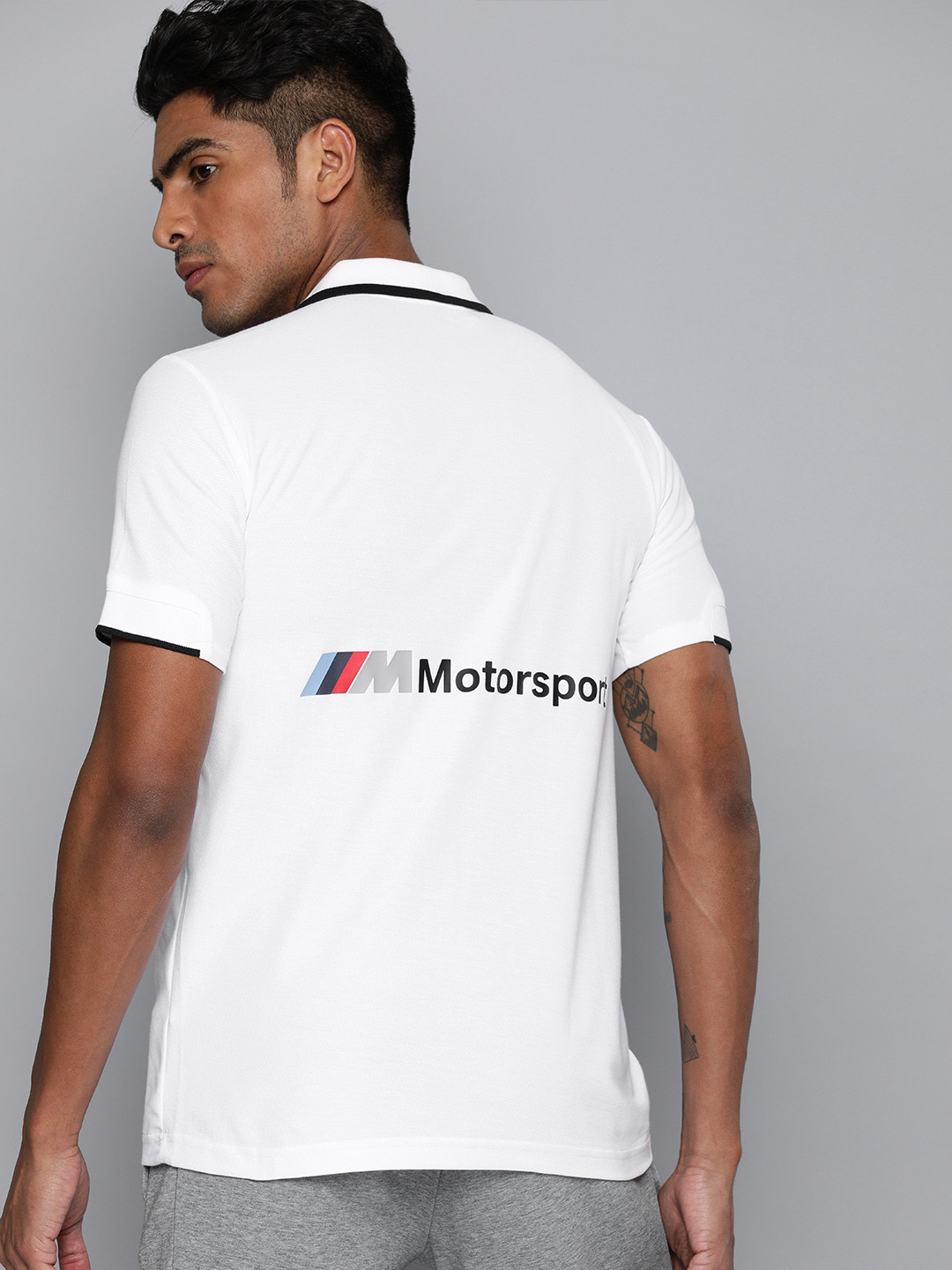

PUMA Motorsport Men White Printed Polo Collar Motorsports T-shirt