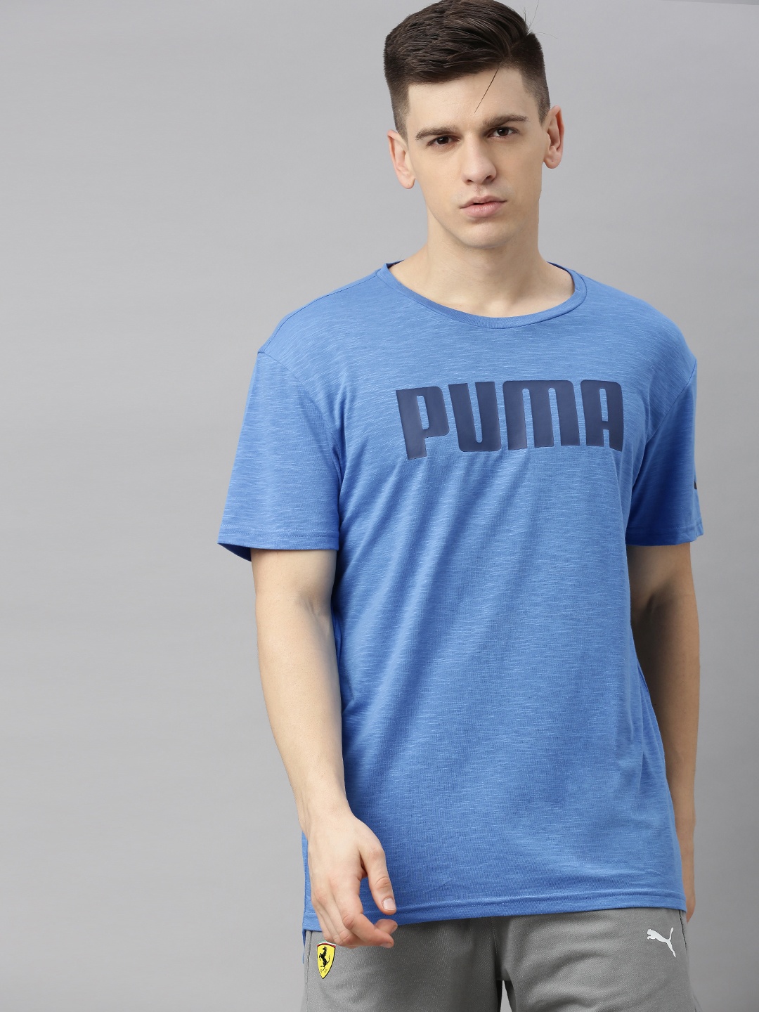 

Puma Men Blue Printed Round Neck T-shirt