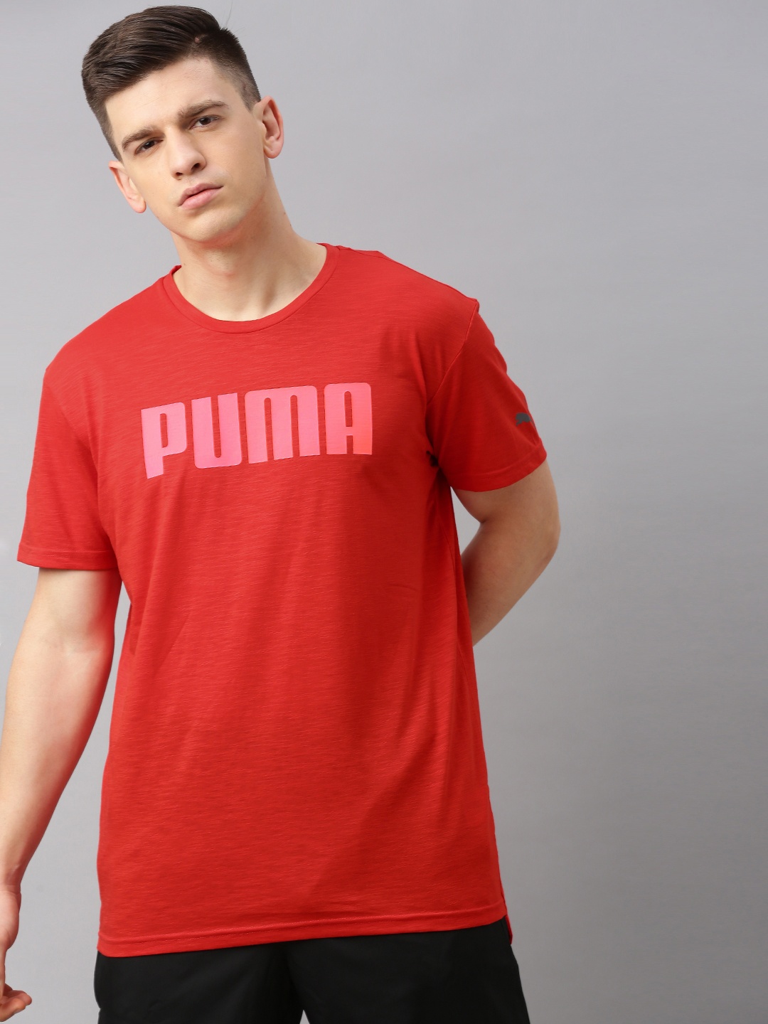 

Puma Men Red Printed Round Neck T-shirt