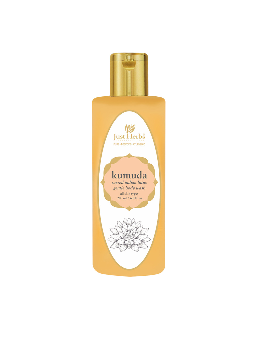 

Just Herbs Sacred Lotus Bodywash & Shower Gel For Dry and Rough Skin - 200ml, Orange