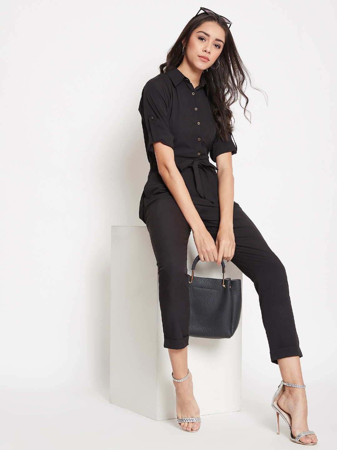 

Uptownie Lite Women Roll Up Jumpsuit, Black