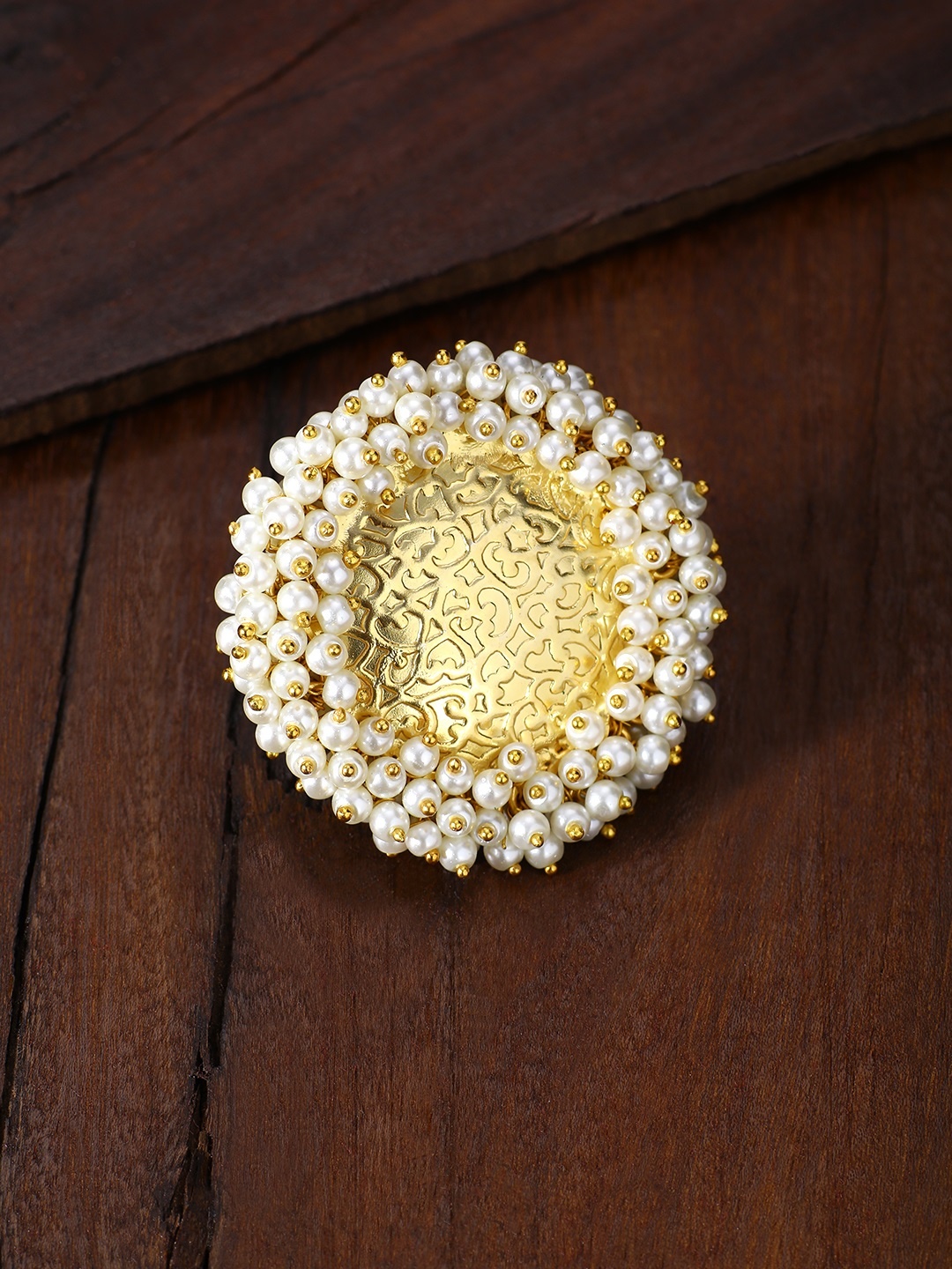 

Peora Gold Plated Jaipur Collection Baby Pearl Finger Ring