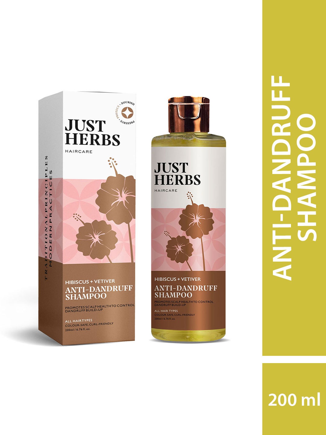 

Just Herbs Anti Dandruff Shampoo With Amla & Neem - 200ml, Yellow