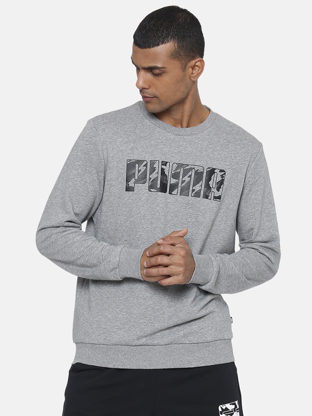 

Puma Men Grey Printed Sweatshirt