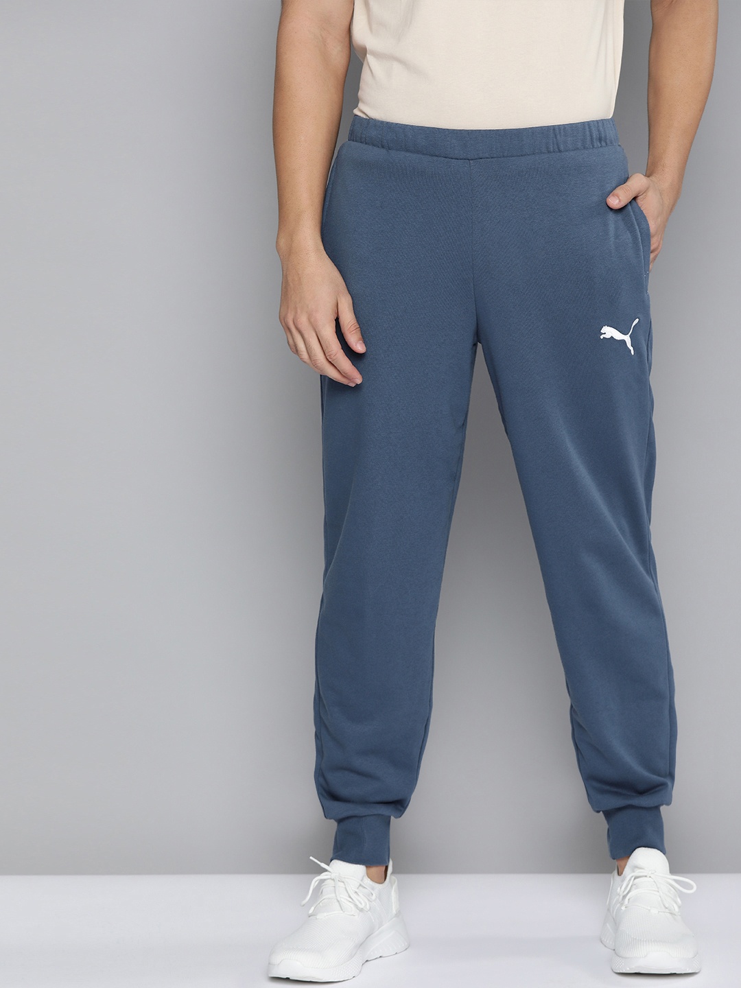 

Puma Men Blue & White Brand Logo Printed Joggers