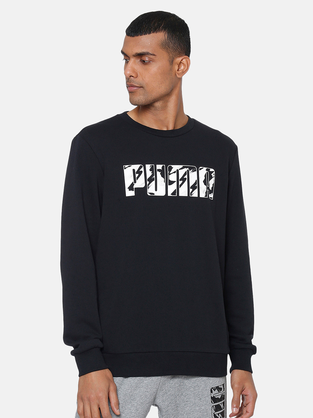 

Puma Men Black Graphic Crew TR