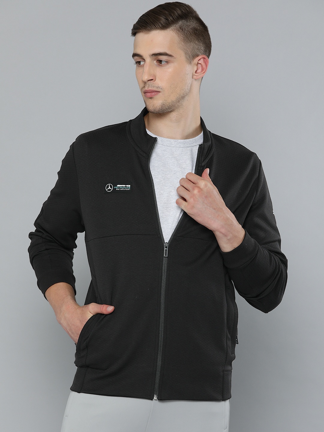 

PUMA Motorsport Men Black Self Design MAPM AMG Petronas Motorsport Motorsport Jacket