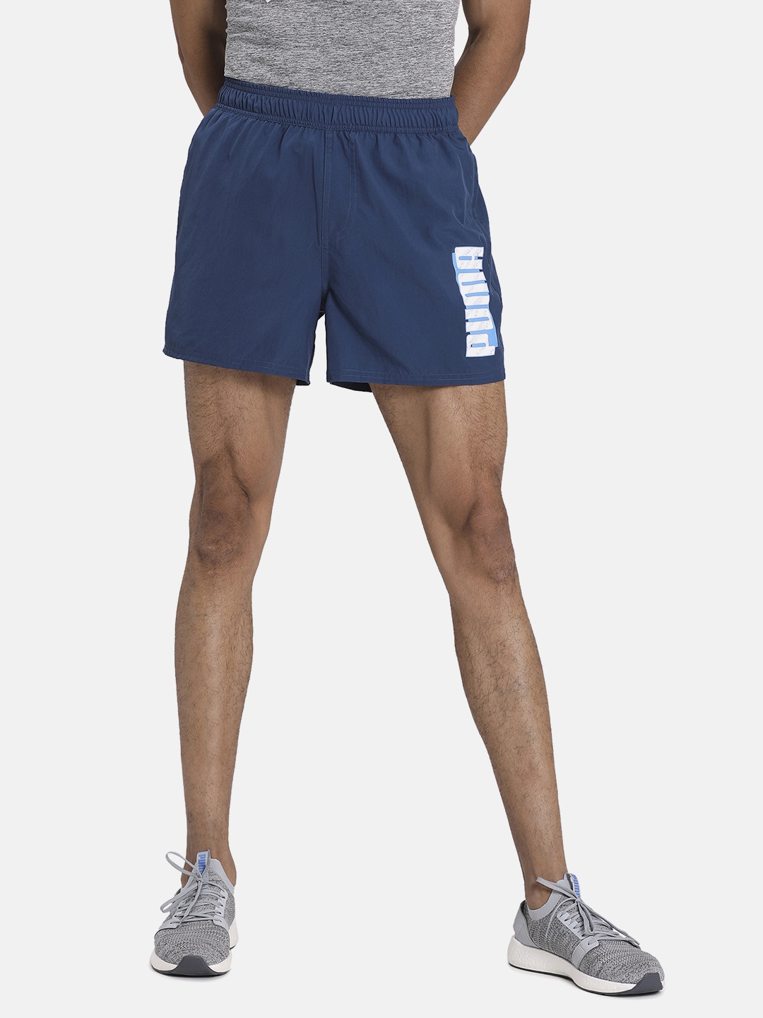 

Puma Men Blue Checked Regular Fit Regular Shorts