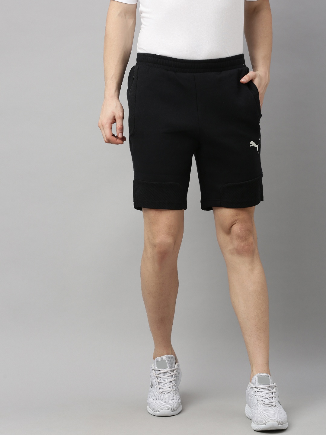 

Puma Men Black Solid Regular Fit DRY-CELL EVOSTRIPE Sports Shorts