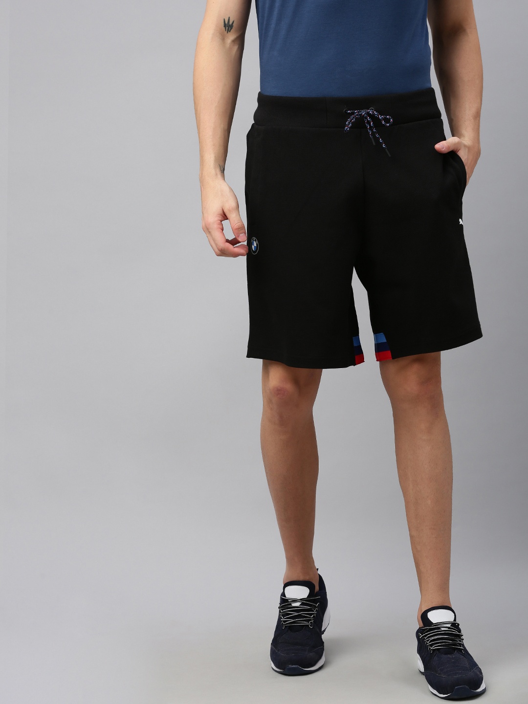 

PUMA Motorsport Men Black Solid Regular Fit BMW MMS Life Sweat Motorsport Shorts