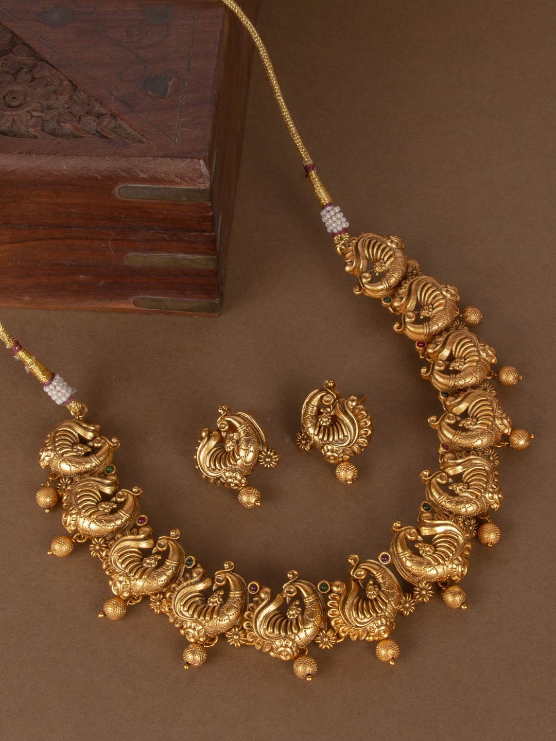

AccessHer Gold-Plated Peacock Design Jewellery Set