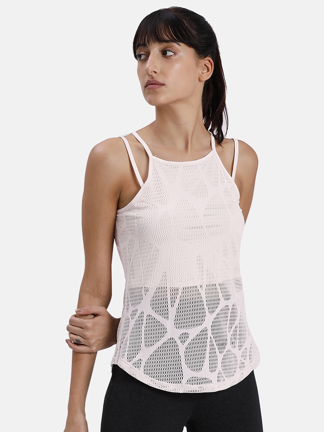 

Puma Women Pink Self Design Studio Strappy Lace Tank