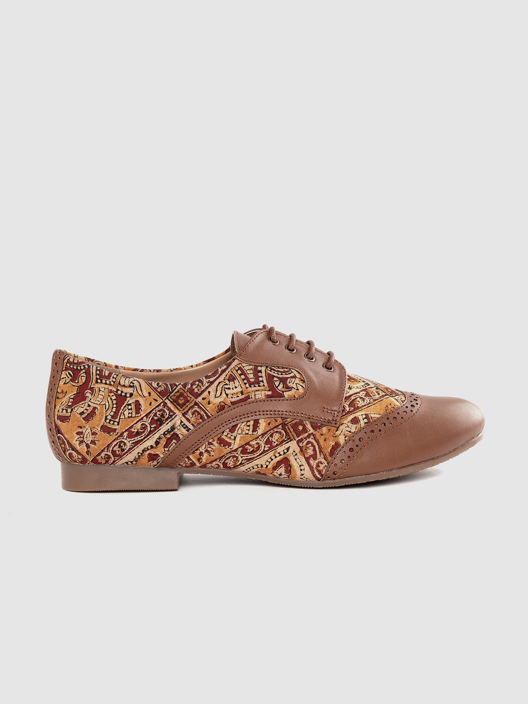 

Taavi Women Brown & Beige Printed Derbys